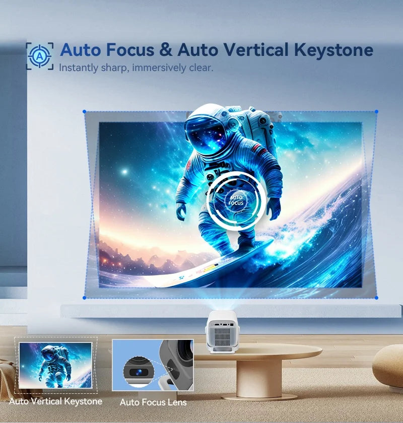 X3Plus HD Projector Native 1080P Support 4K WIFI6 BT5.4 Android Projector Auto-Focus Auto-Keystone Home Theater Projector