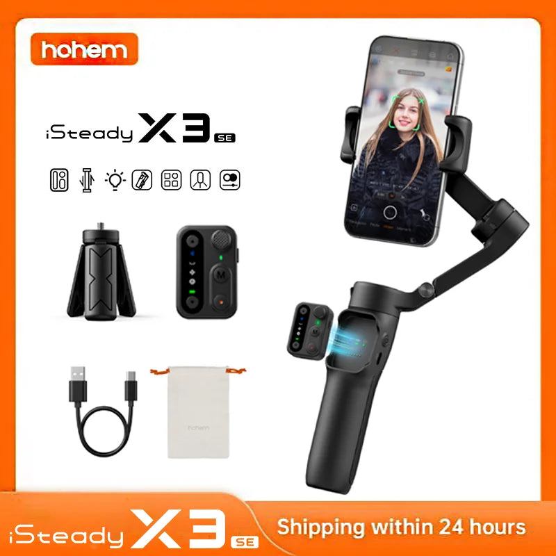 Isteady X3 SE 3-Axi Gimbal Stabilizer with Remote Control and Foldable Phone Stabilizer for Iphone/Samsung/Xiaomi/Huaweii