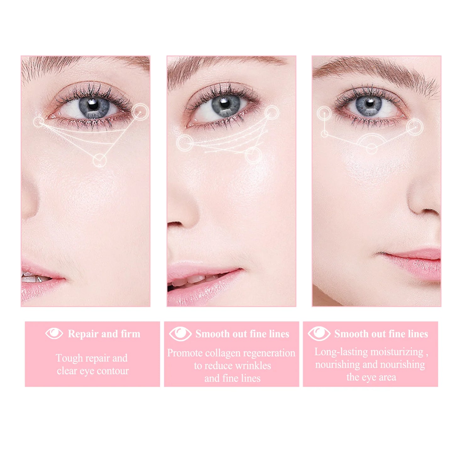 Retinol Eye Cream Stick Fade Fine Line Remove Wrinkle Eye Bags Anti-Puffiness Dark Circle Smoothing Firming under Eye Skin Care