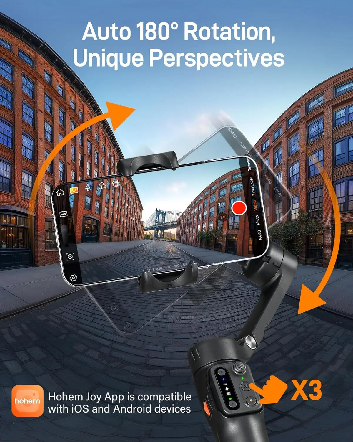 Isteady X3 SE 3-Axi Gimbal Stabilizer with Remote Control and Foldable Phone Stabilizer for Iphone/Samsung/Xiaomi/Huaweii